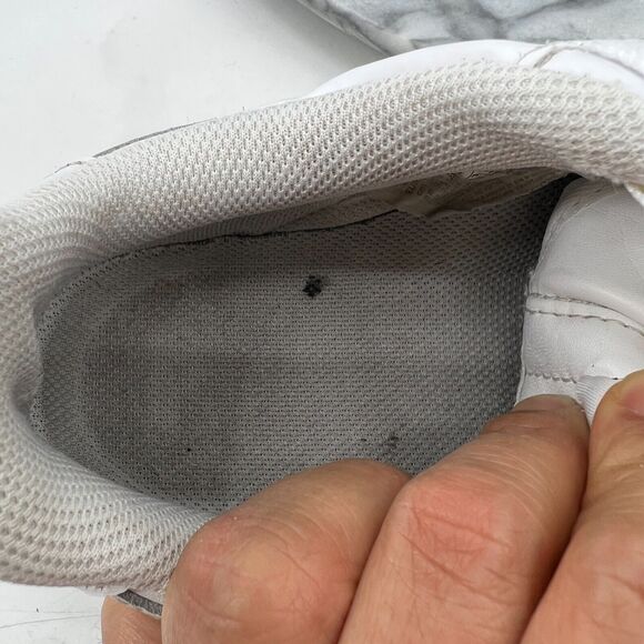 Nike Air Force 1 Sneakers Womens 7.5 White Leather Perforated Low Top Lace Up - Picture 9 of 12